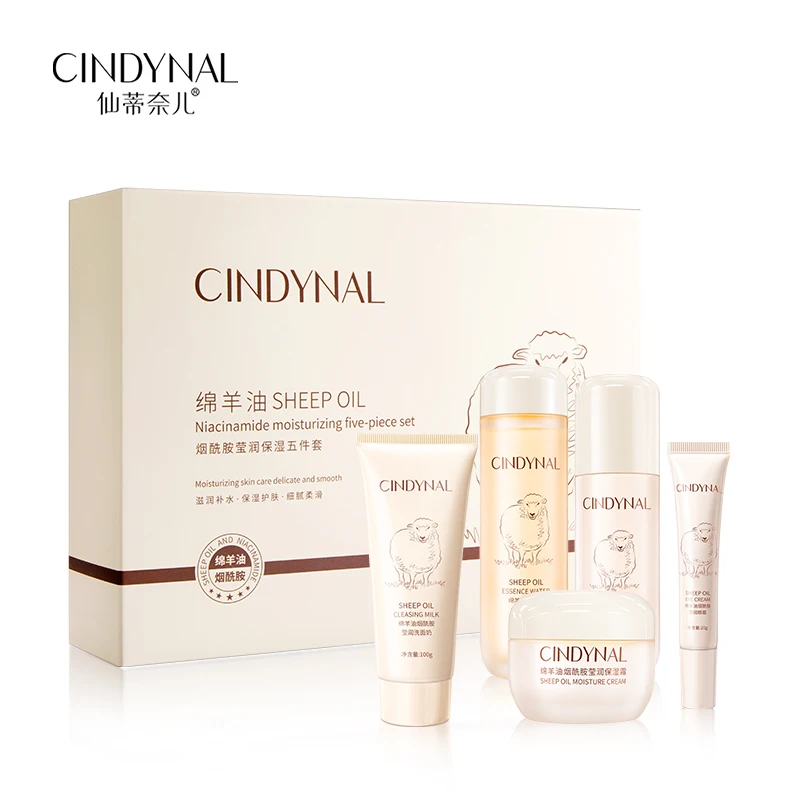 CINDYNAL oem odm private label skin care cosmetic niacinamide moisturizing facial cream sheep oil facial skin care set