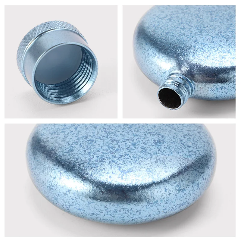 Customized 5oz Titanium Round Portable Pocket Alcohol Whiskey Liquor Bottle Wine Bottle Pot Flagon Hip Flasks