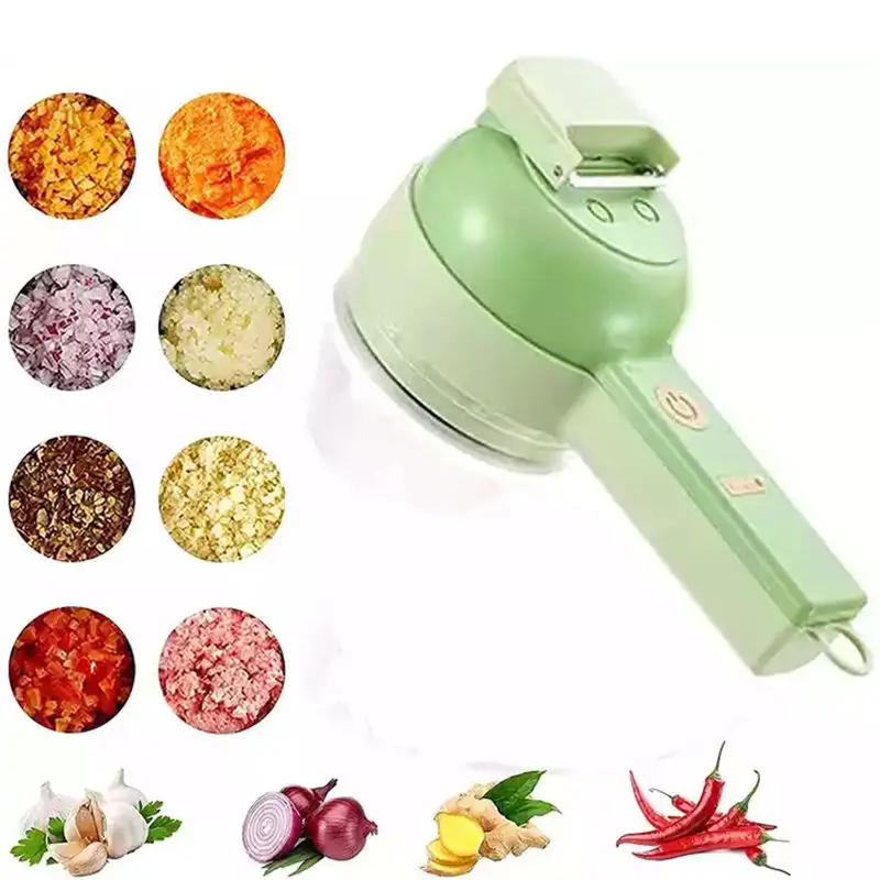 Amazon Hot Sale New Vegetable Tool Smart gadgets electric kitchen chopper 4 in 1 handheld electric vegetable cutter set