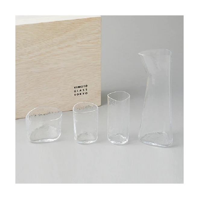 KIMOTO GLASS TOKYO drinking glass Japanese bottle sake set cups