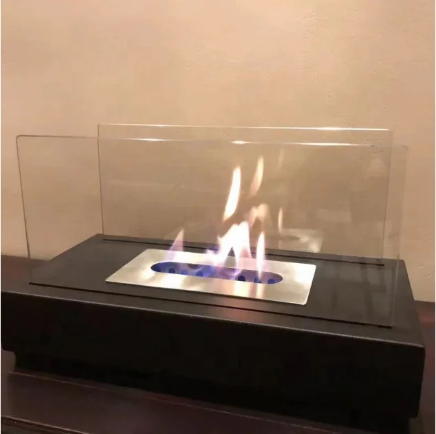 Rectangular Tabletop Fire Bowl Pot Portable Tabletop Fireplace Clean Burning Bio Ethanol Ventless Fireplace