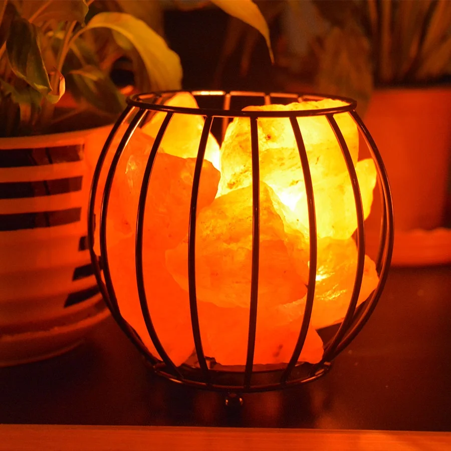 
Iron Basket Himalayan Salt Lamps/ Himalayan Natural Salt Hand Crafted Iron Basket salt lamp 