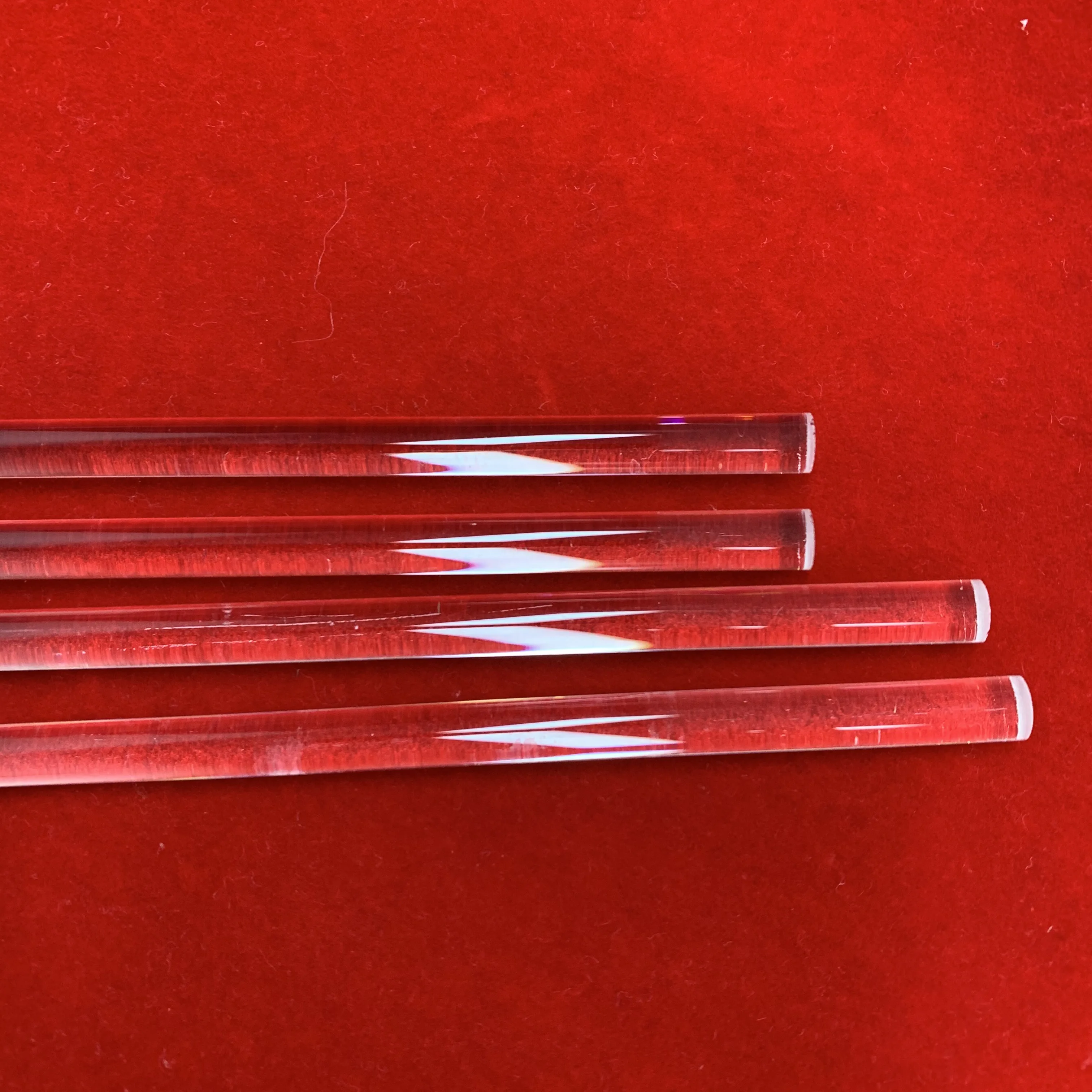 Customized size Transparent Small Quartz Glass Solid Cylinder Rod optical clear glass fused quartz crystal rod