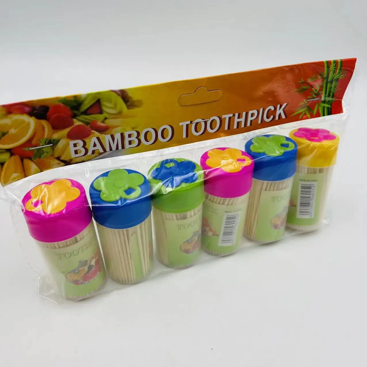 High Quality 6pcs Bamboo Wooden Toothpicks Biodegradable Toothpick Bamboo Toothpicks