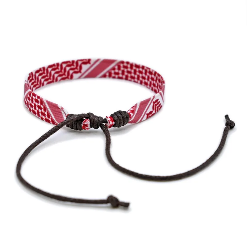 Factory Direct Sell  Fabric Handmade Webbing Bohemian Friendship Bracelet Arabic Scarf Style Woven Bracelets For Men Women