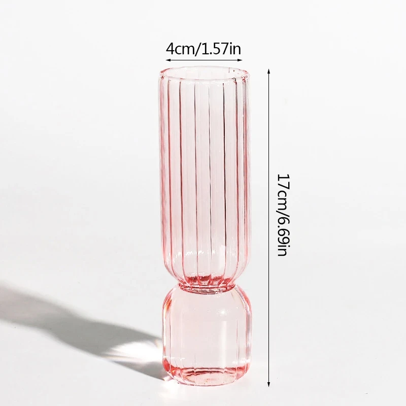 Source factory Nordic Glass Vase Colored Transparent Flower Arrangement Container Home Decoration