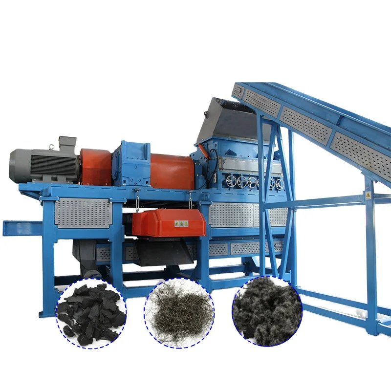 
High quality tire recycling production line tire shredder for rubber chip 