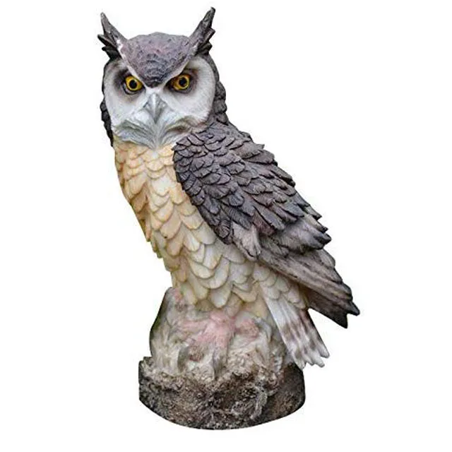 Garden Statue Outdoor Decorations (white) Figures Large Owl Resin Patio Lawn Yard Indoor Home Decoration Folk Art Model Animal