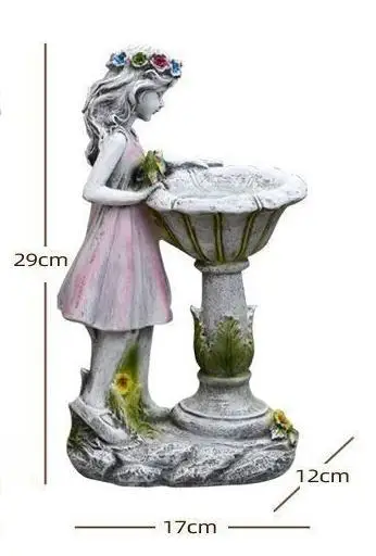 Solar Garden Statue for Outdoor Decor Fairy Garden Figurine with blue Light Resin girl Sculpture Ornament Waterproof Yard Art
