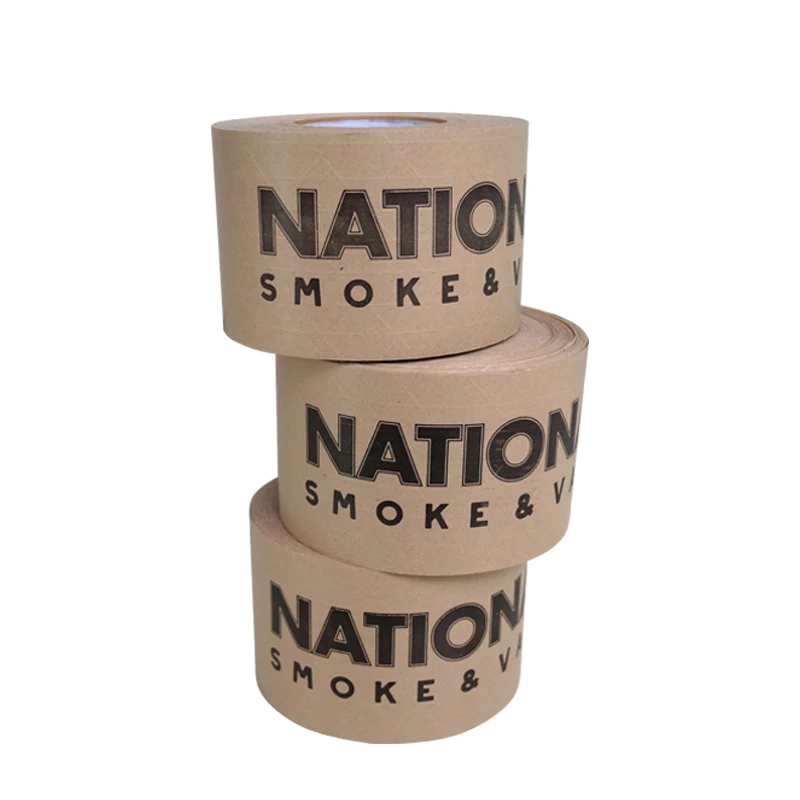Competitive Price Custom Black Craft Water Activated Reinforced Color Packing Strapping Kraft Paper Masking Tape Rolls