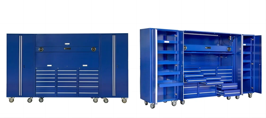 Custom Garage Workshop Drawer Workshop Trolley with Drawers Tool Cabinet with Stainless Steel Hand Tool Set Cabinet