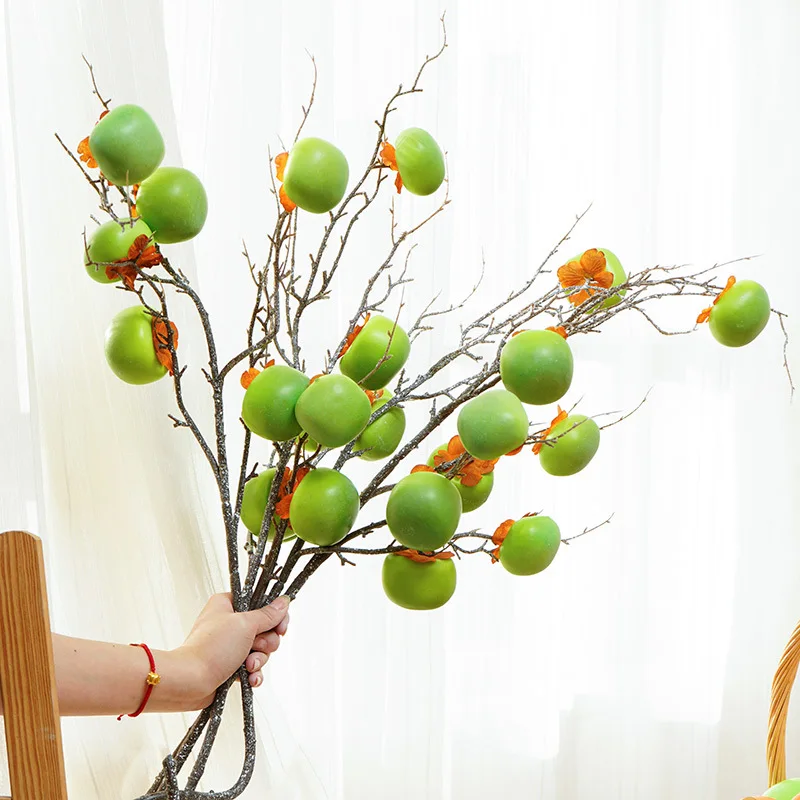Persimmon Fruit Decoration Model  Home Living Room Decorations   Simulation Fruit Tree