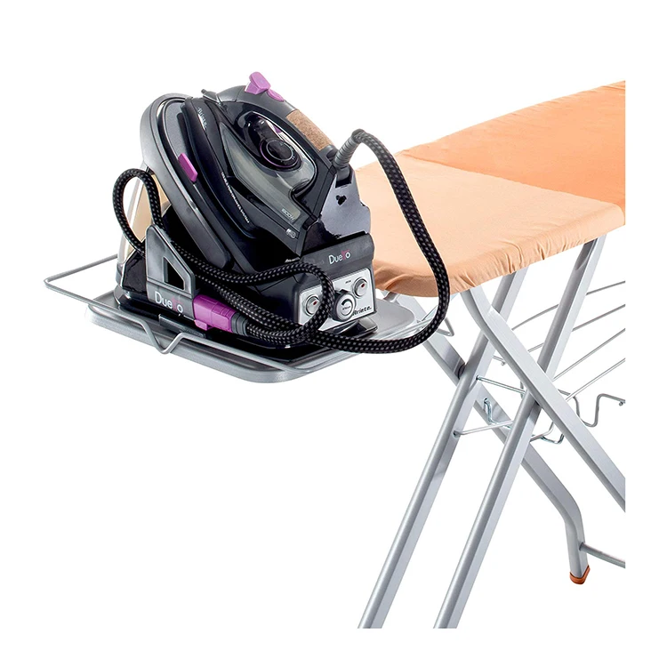 Height Adjustable Foldable Ironing Board with Steam Iron Rest Rectangle Clothes Rack 100% Cotton Cover Europe PE-Use as a Tool