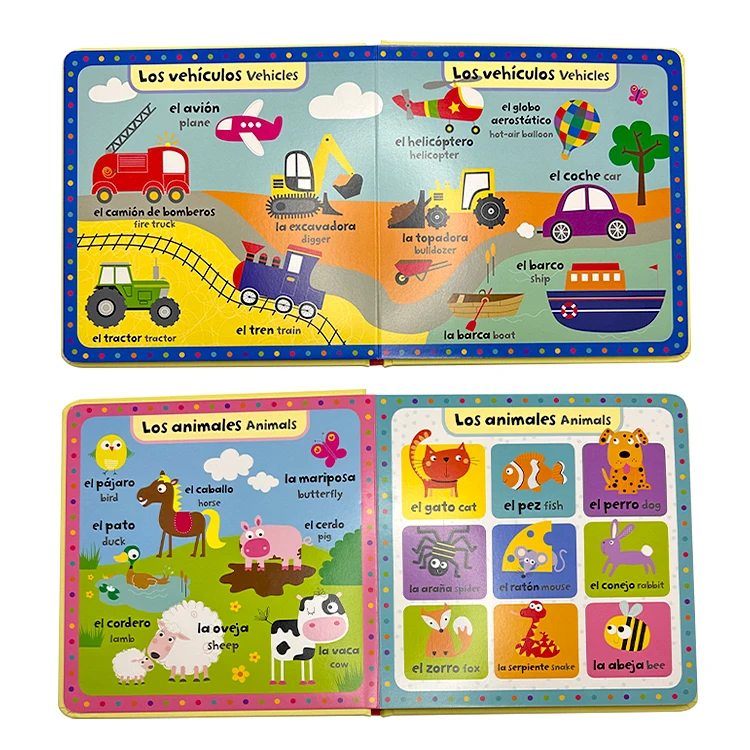 Custom baby English learning first 100 words children boardbook printing