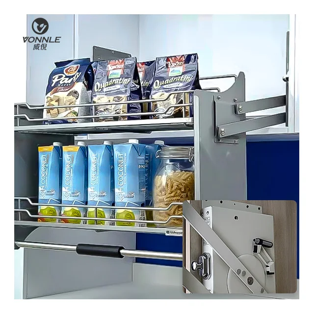 Bestselling stainless steel cabinet pull-down shelf basket kitchen lifting pull-down basket