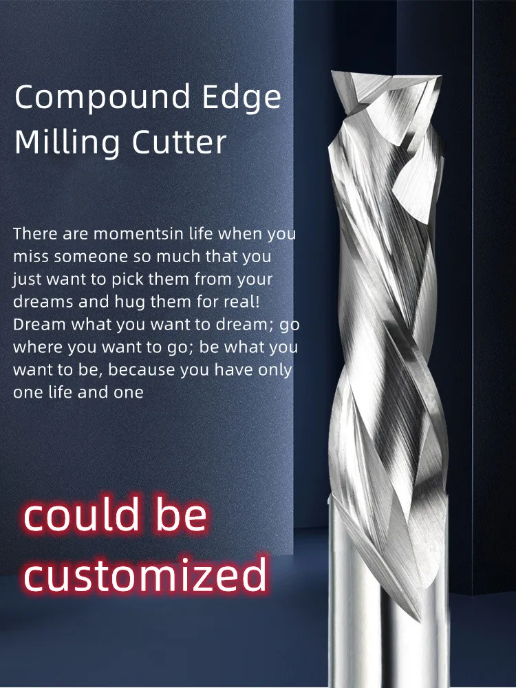 Compound Edge Milling Cutter  All Sizes Solid Carbide Compression Spiral Router Bits CNC End Mill Cutters Woodworking