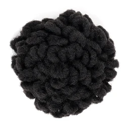 Faux Dread Locs Afro Puffs Synthetic Clip In Hair Piece Chignon Messy Drawstring Ponytail Hair Bun Extension