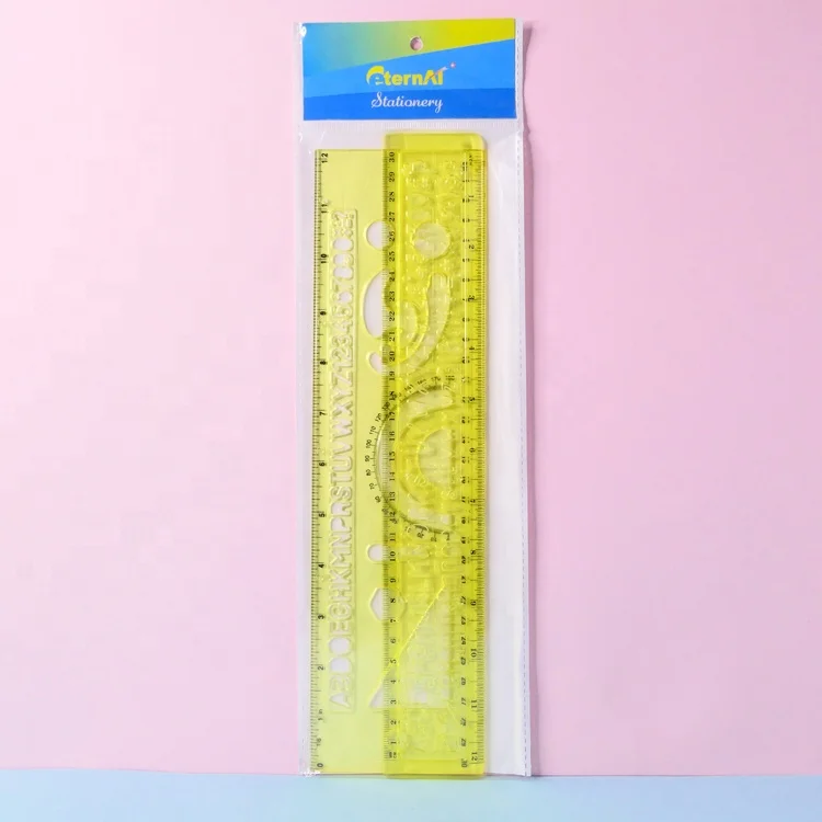 Customized 30cm Stencil Plastic Alphabet Ruler Set PS Alphabet Ruler For Student