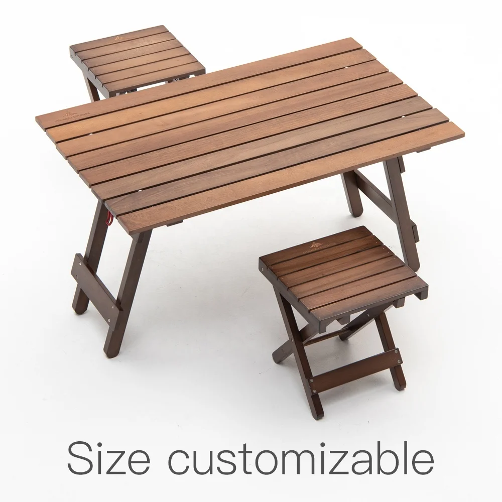 Hot sale Dining Folding Picnic Rectangle Wooden Outdoor Table and Chair Set