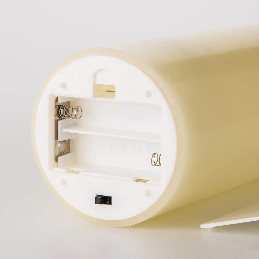 Движущийся пламя матового цвета D7.5 столб цвета слоновой кости парафиновый воск на батарейках имитация таймера пульт дистанционного управления Свадебная светодиодная восковая свеча