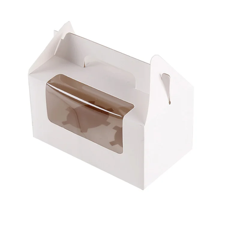 White Color PVC Window Paper Cupcake Cup Cake Box