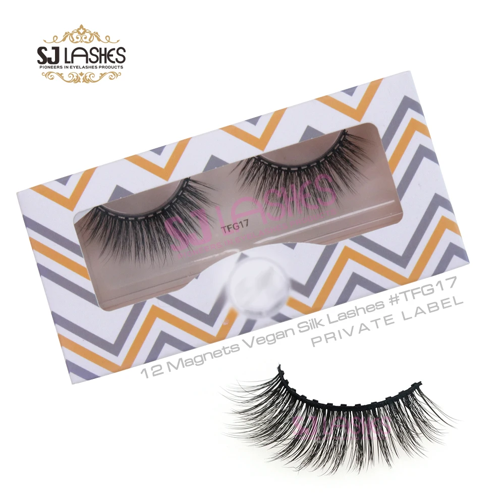 Private Label Wholesale Natural 3d Magnetic Lashes With Invisible Magnetic Band Magnetic Eyelashes Set False Eyeliner Eyelashes