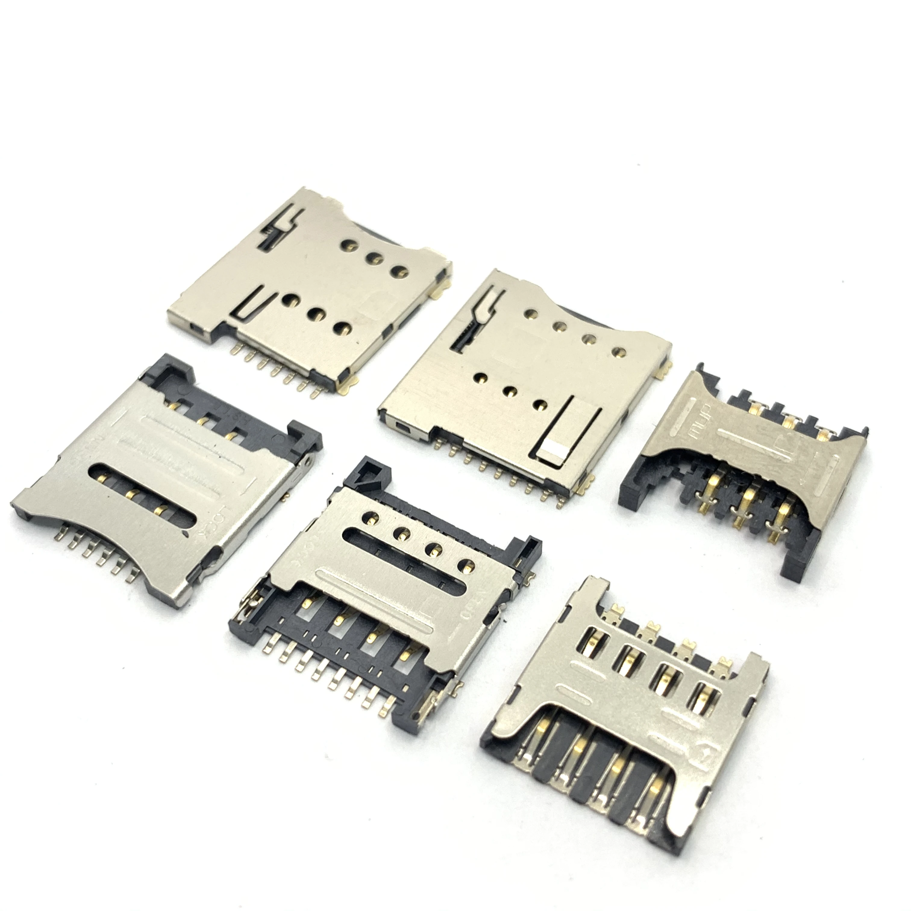 Hith quality SIM adapter 8pin flip type iron cover sim big card connector SIM card connector