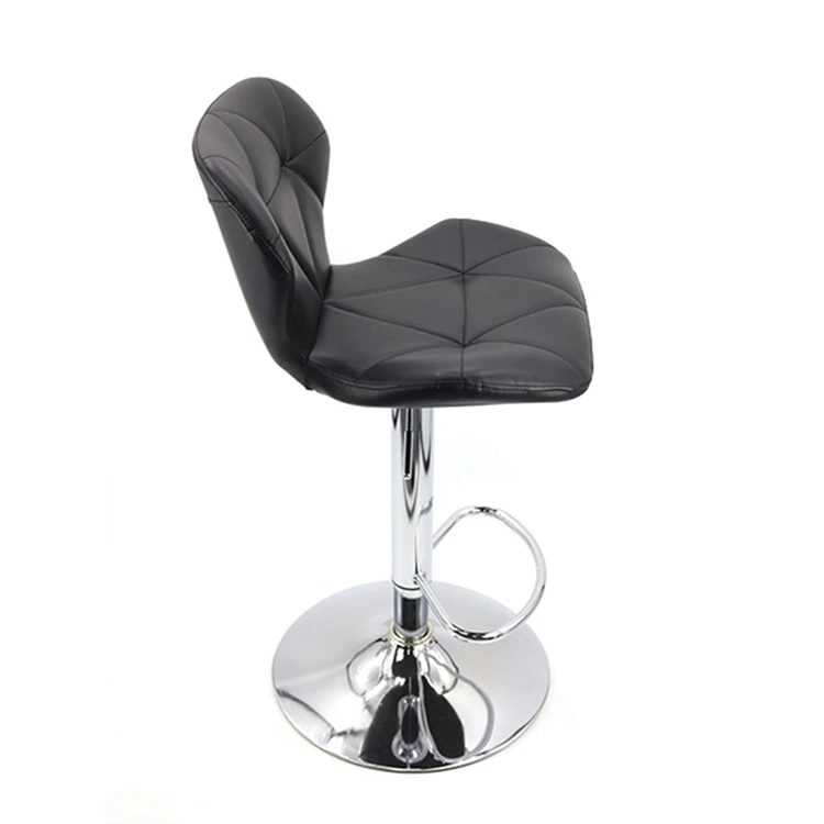 black  barstool chair swivel adjustable armless metal pu leather  outdoor bar stool modern