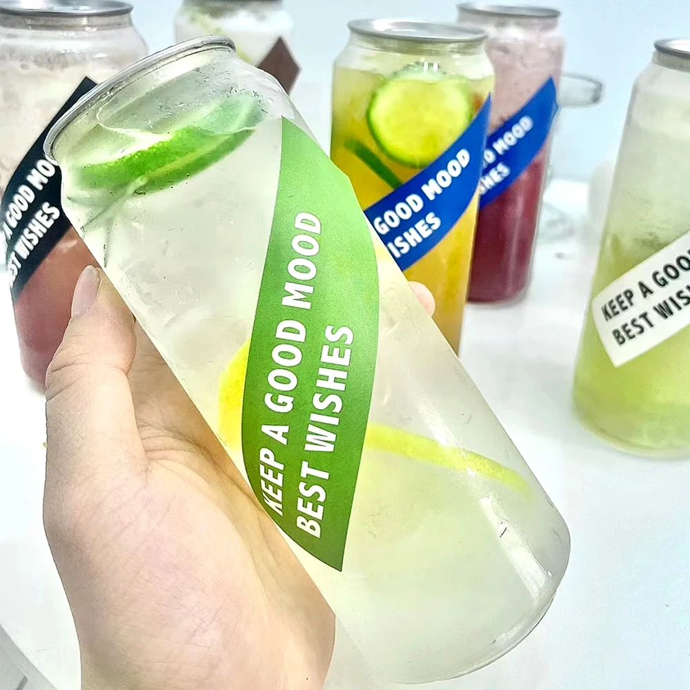2023 Drink shop hot sale can aluminum 330 ml beverage Cake dessert PET Plastic Cans
