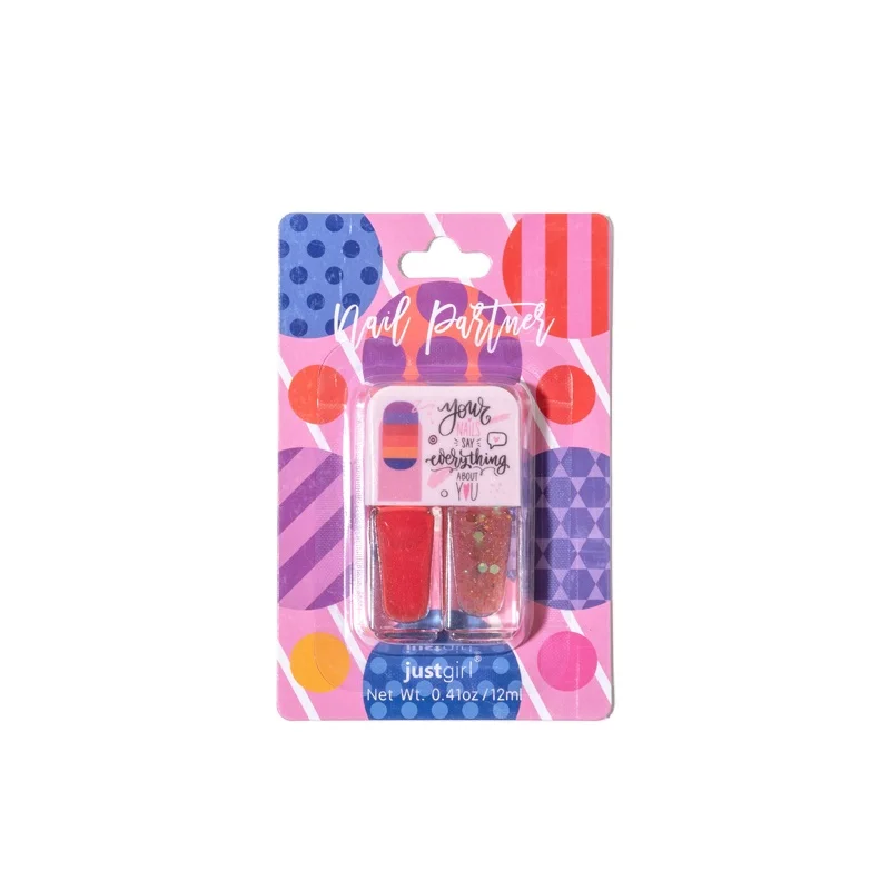 Nails Partner 2 Colors Water Based Glitter Shiny Kids Non Toxic Washable Peel Off Private Label Nail Polish for Tween Girls