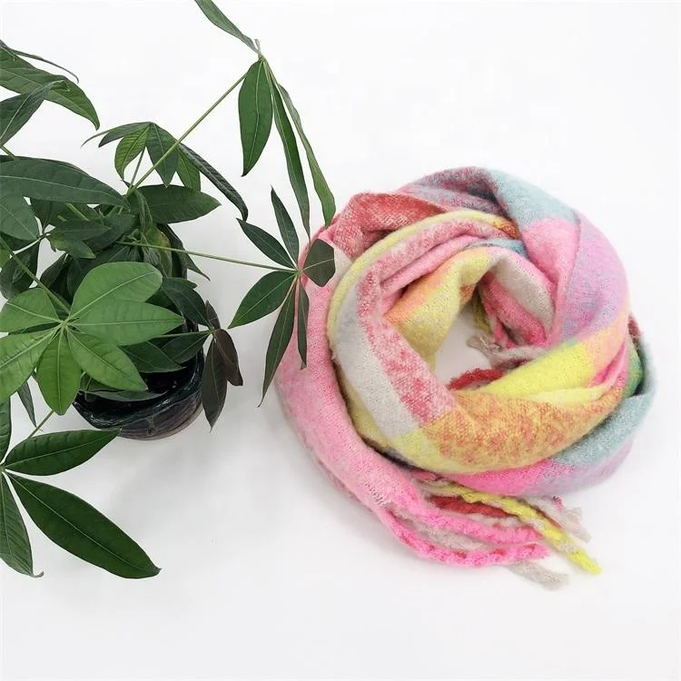 Competitive Price Popular Neon Color Woven Winter Warm Scarf For Women