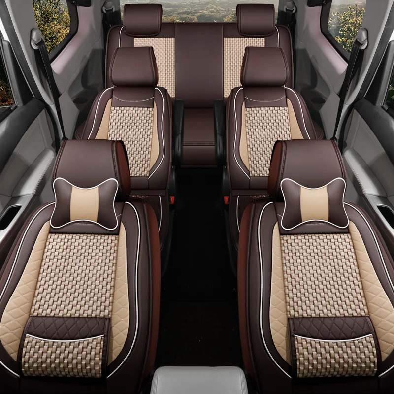 auto accessories universal size leather van seat cover 7 seater for toyota voxy fj cruiser  highlander sienna honda step wagon