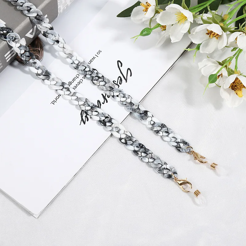 
2021 Custom Design Acrylic Anti Skid Masking Chains Necklace Fashion Coloreful Child Adult Face Cover Chain 