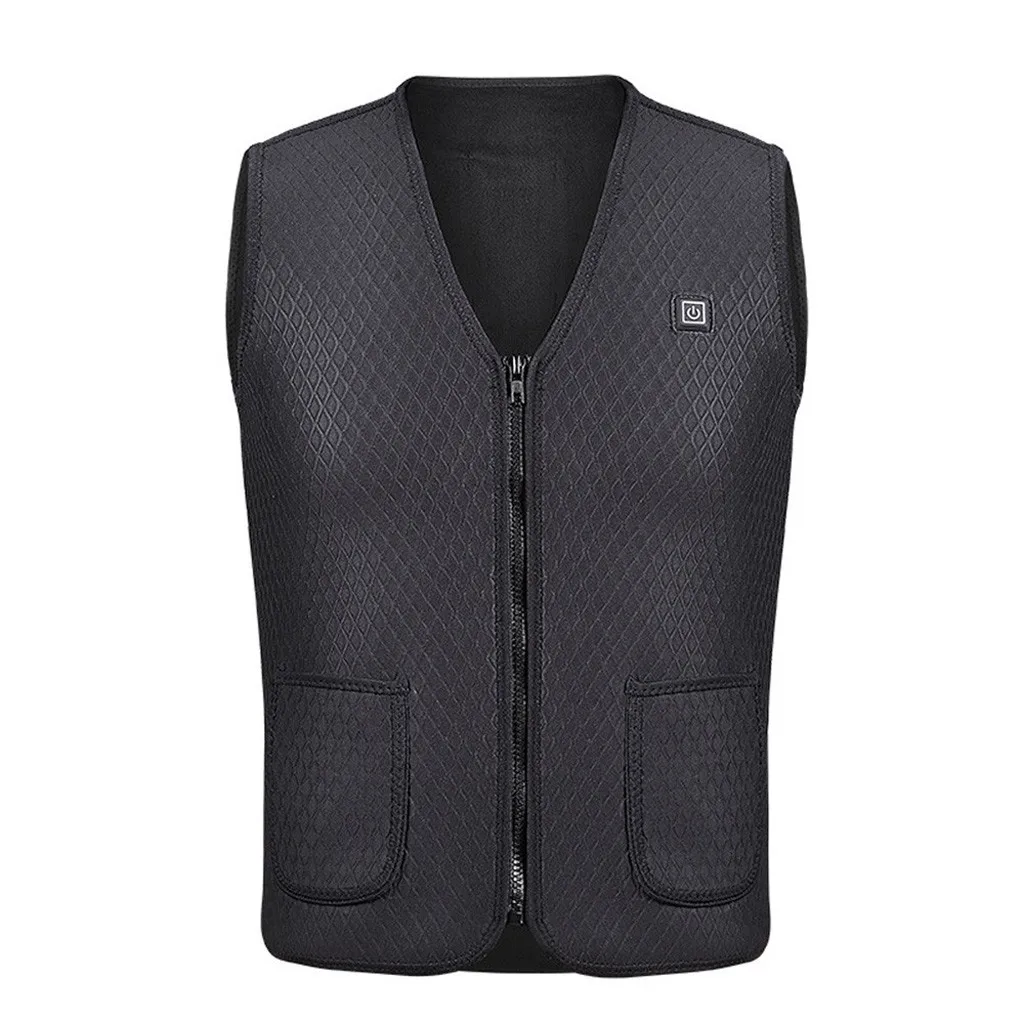 
Men And Women Sleeveless Pocket Vest Warm Heating Vests Winter Loose Vest Outdoor Cycling Hiking Camping 