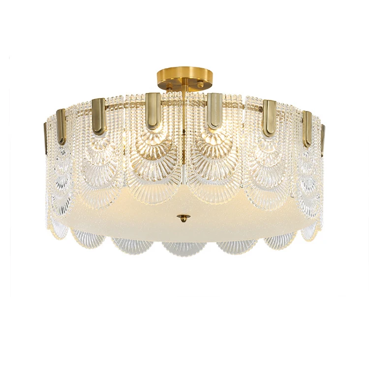 French Empire Chandelier Ceiling Lamp Modern Crystal LED Light European a Grade Clear Luxury Sunglasses Oval Brass Glass CE Rohs