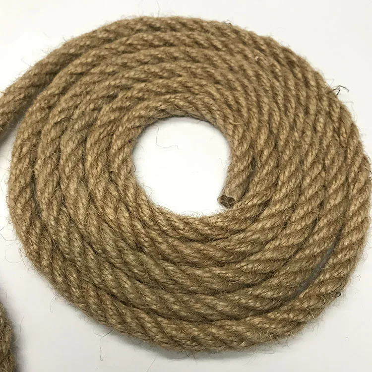 Twine cord wholesale simple 3 strands twisted jute rope 6mm 7mm 8mm 10mm