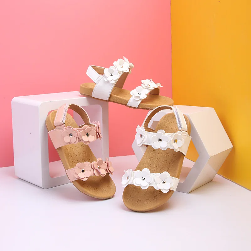 Summer Toddle Girls Beach sandals Soft Bottom Elegant Shose Open Toe Flat Sandals Casual Shoes Sweet Princess