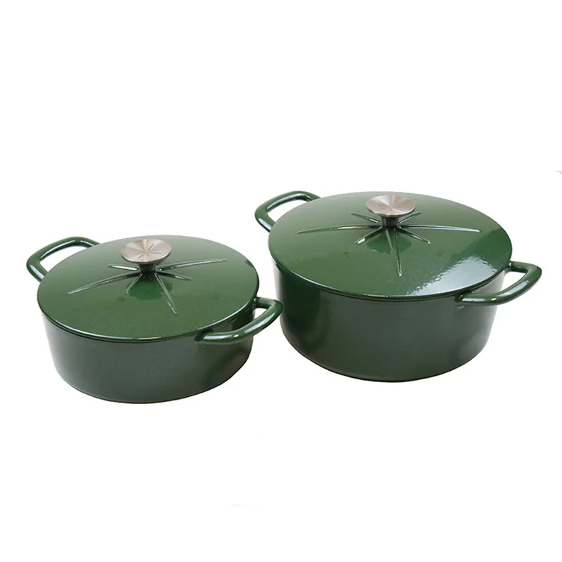 Custom Logo Enameled Cast Iron Dutch Oven Cookware Pot with Lid and  Handle for Baking, Roasting, Braising