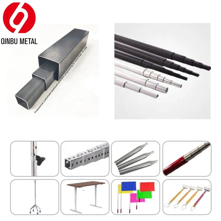 Manufacturer custom 6063 6005 aluminum telescopic pole aluminum extension pole anodized aluminum tube
