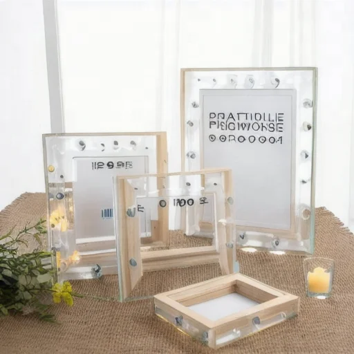 Wholesale Transparent Double Sided Glass Picture Wooden Frame And Acrylic Floating Photo Frame Wall Art Marco