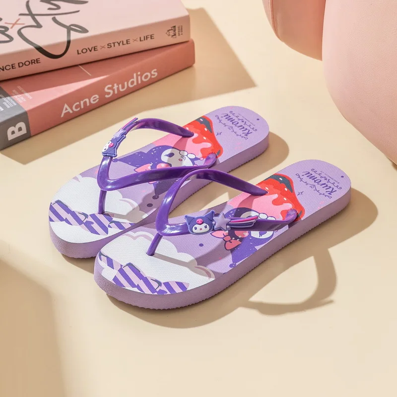 New arrival cozy cartoon animation female eva flip flops slipper outdoor soft durable fashion slipper beach shoes for ladies