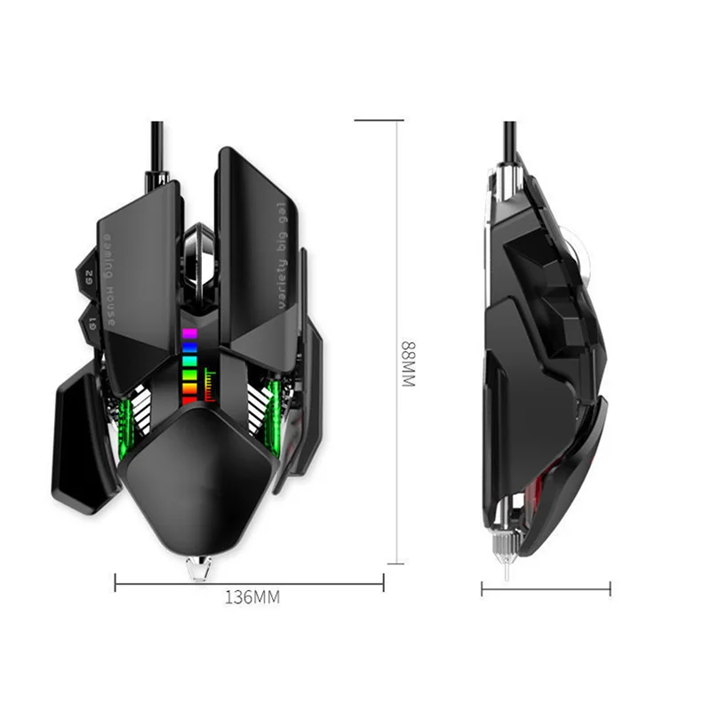Горячая Распродажа M8 4000DPI Проводная игровая мышь 7 клавиш RGB эргономичная