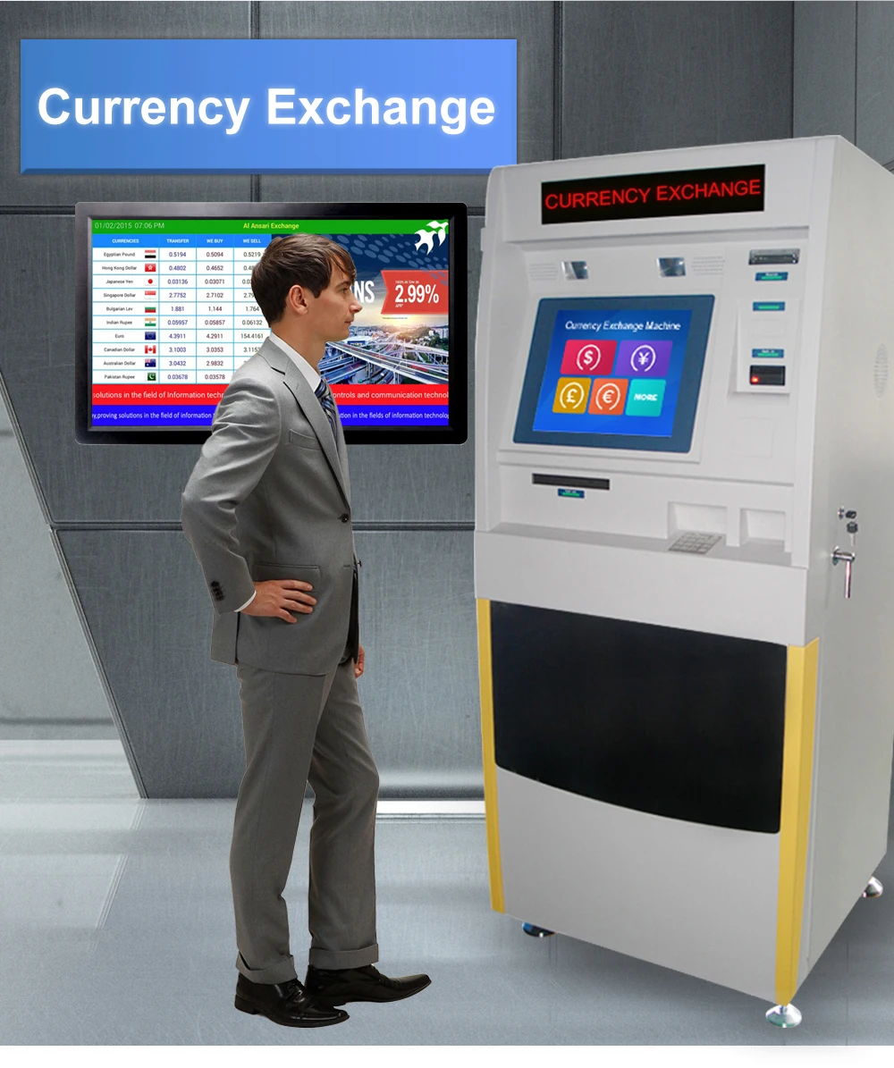Manufacturer Multiple Foreign Cash Coin Payment Currency Exchange Kiosk ATM Machine