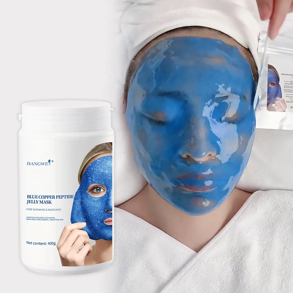 BANGWEI Beauty Salon Spa Jelly Mask Blue Copper Peptide Ice Cream Whitening Anti Aging Face Care Jelly Facial Mask 400g