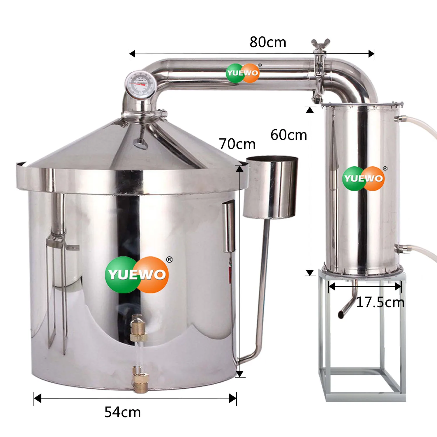 160L Single Layer Moonshine Still Alcohol Still Stainless Pot Wine Making Kits