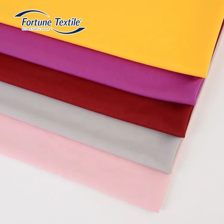 
2021 best quality knitted fabric factory price polyester Roma fabric 98%T 2%SP 280gsm ponte de roma 