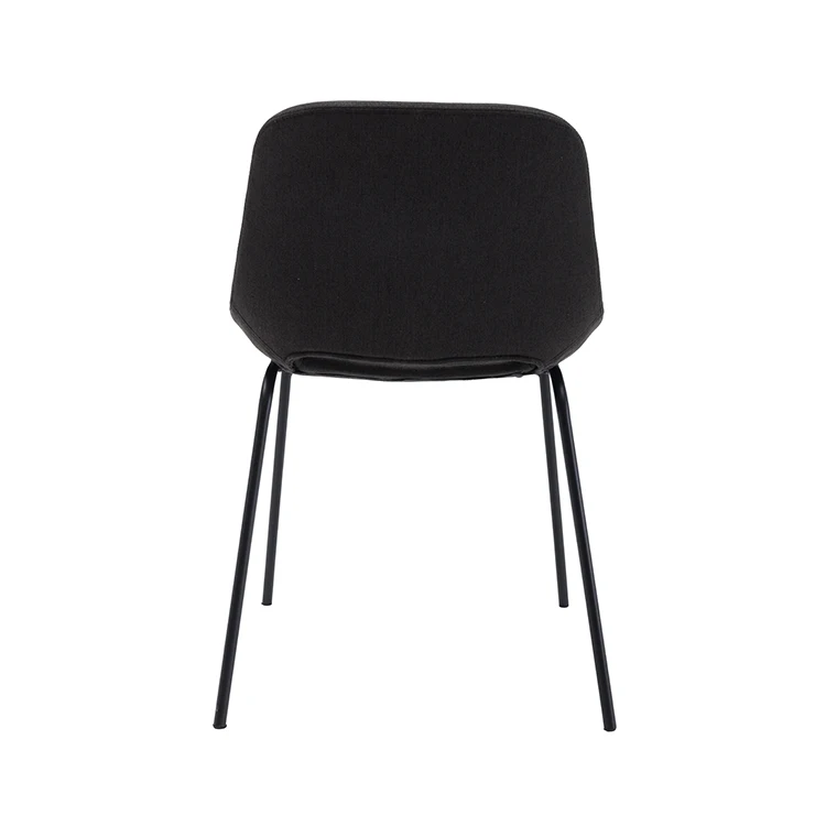 cheap price Dining chair - Fabric seat+metal frame base  with black frosted finish