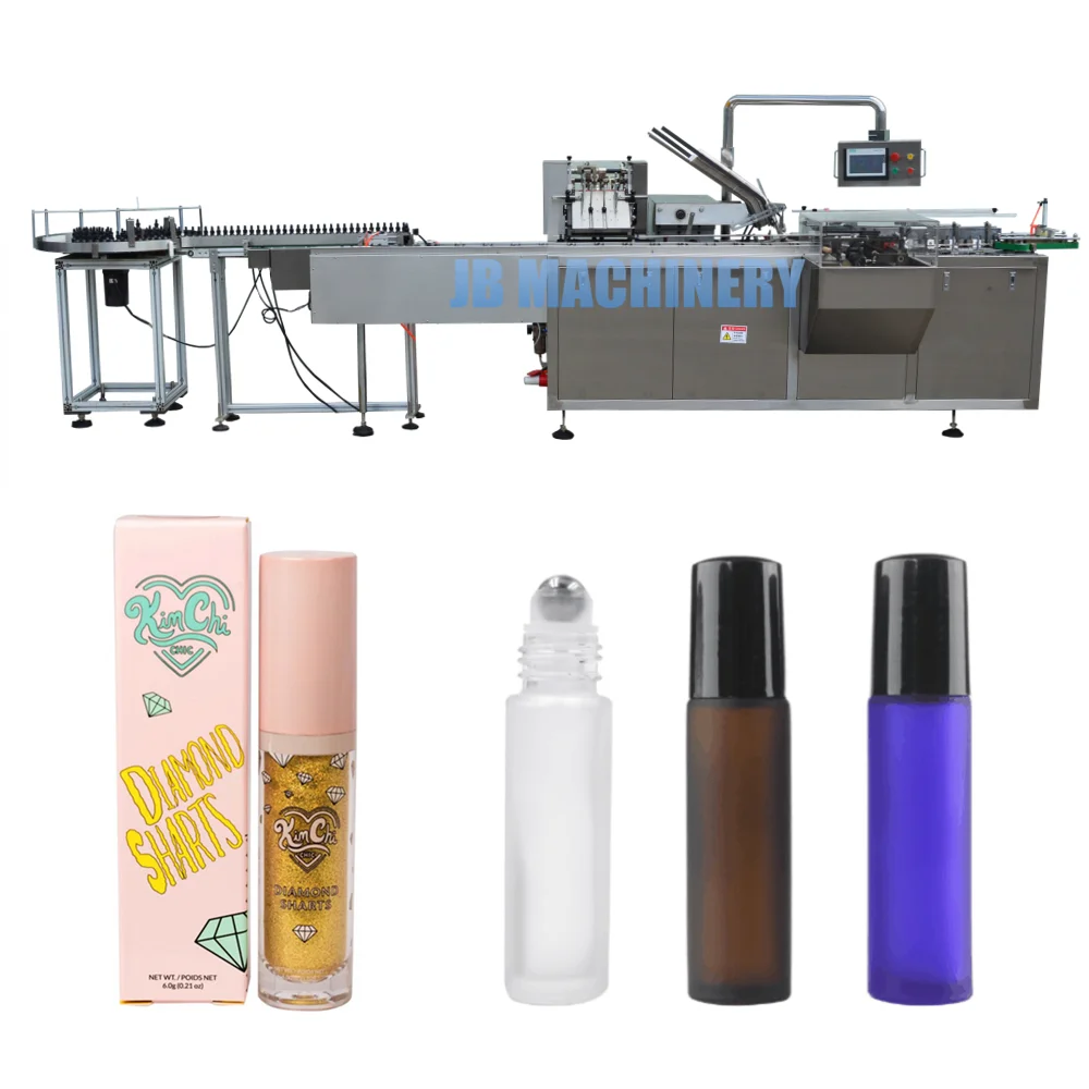 Paper Box Packing Machine Roll On Bottle Cartoning Machine for 10ml 30ml Glass Bottle Roll On