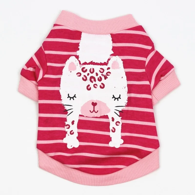 hot amazon trending 2022 pet wear dog clothes Striped Cotton Cartoon Printed dog costume dog apparel pet clothes