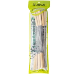 OEM Manufacturer Stainless Steel 304 Needles Wooden Handle Grilling Kebab Skewers Barbecue Roasting Sticks Wood Bbq Tools